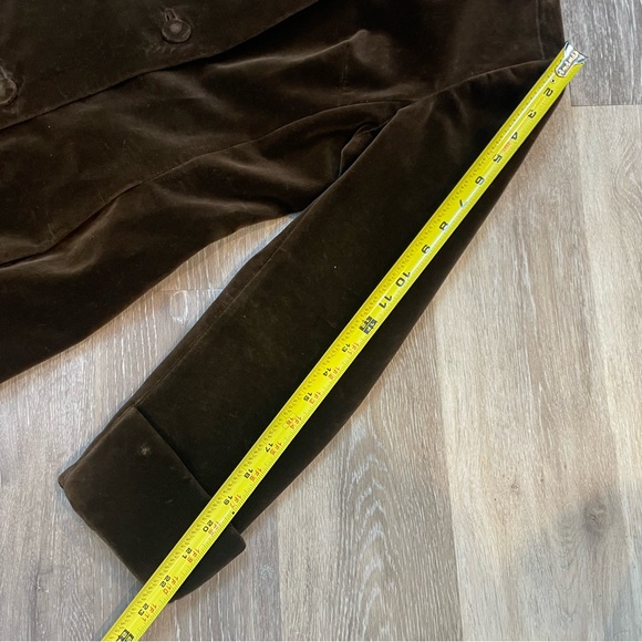 Surrey Canada Vintage Velvet Coat Trench Midi Brown Size Medium - Picture 16 of 16